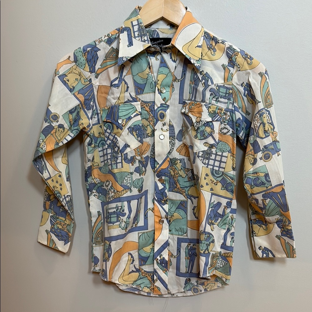 Champion Westerns vintage button down shirt size 10
